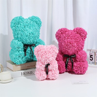 Eternal Flower Rose Bear Birthday Gift Simulated Flower Foam