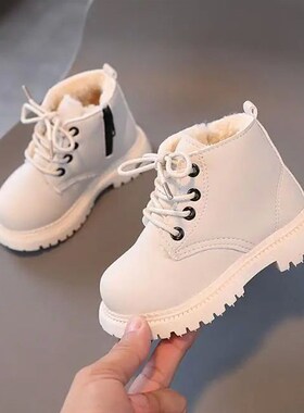 New Autumn Winter Children Leather Boots Girls Boys Shoes Ki