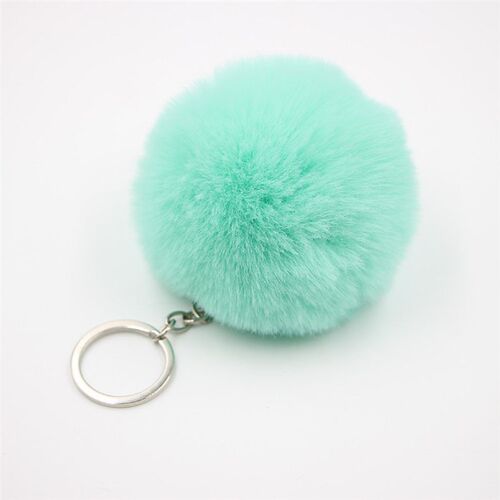 27 Colors Fluffy Fur Pom Pom Keychain Soft Faux Fur-like