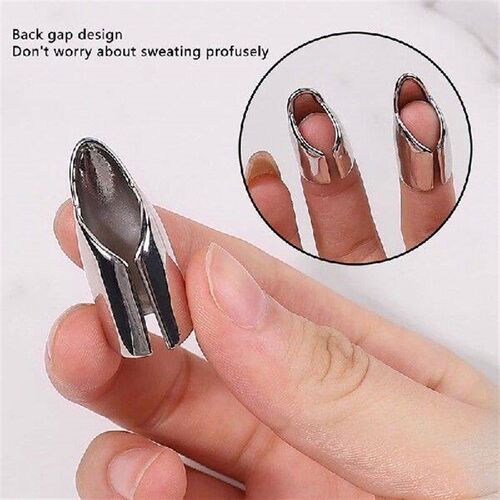 Fashion Gothic Metal Nail Cover Ring For Women Girls Punk