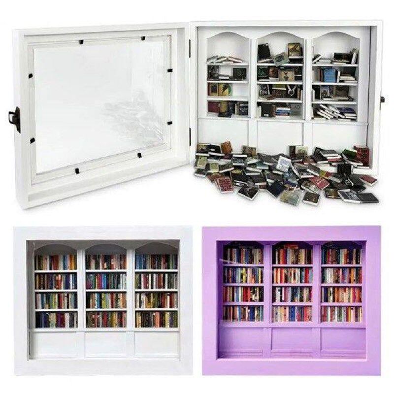 Mini Decorative Bookcase Miniature Library Toy for Anxiety - 实物图