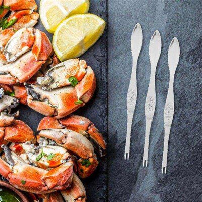 6 Pcs Seafood Tool Crab Fork Crackers Pickles Stainless