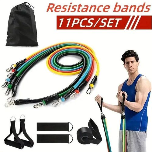 11 Pcs/Set TPE Resistance Band Set Fitness Band Pull Rope El