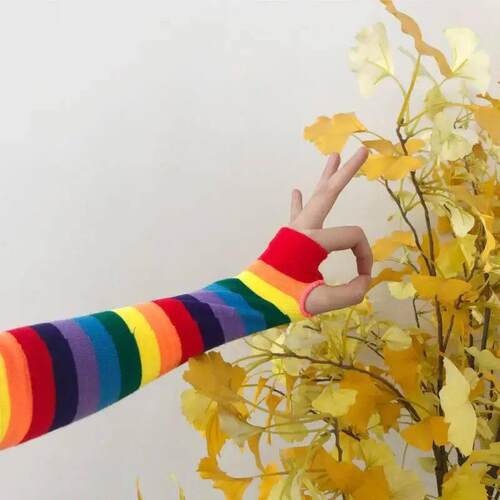 Women Winter  Elbow Length Fingerless Arm Sleeve Warmer Rain