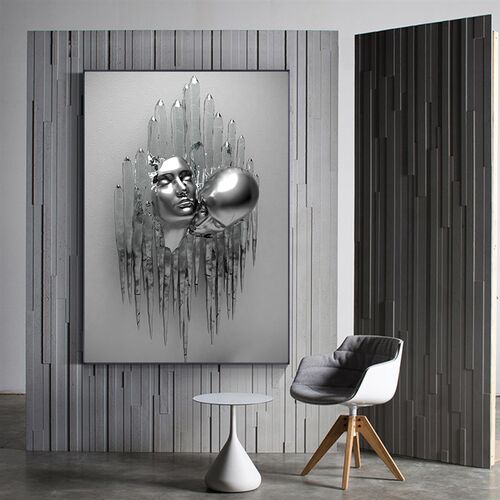 Modern Metal Figure Statue Art  Painting Romantic Abstract P