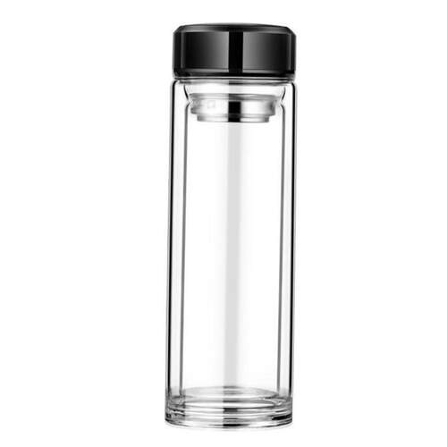 high quality Double glass mens cup tea bottle 玻璃泡茶
