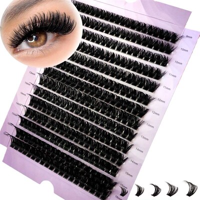 New 280Bundles 100D Cluster Eyelash Extension 9-16mm Natural
