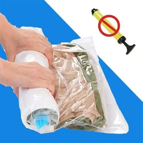 Reusable Clothes Air Vacuum Bags Roll Up Compression