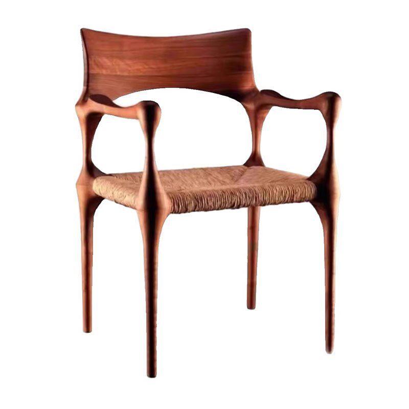 中古风实木复古餐椅高背创意休闲单人椅设计师藤编黑色白蜡木餐椅,住宅家具,餐椅,淘宝优惠券,粉丝福利购,淘宝优惠卷