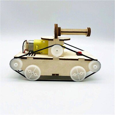 Mini Wood Tank Model DIY Educational Physics Experiment