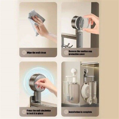 Punch-free Kitchen Utensil Rack Household Space Saver