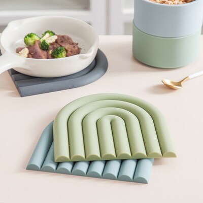 Rainbow Silicone Table Mat Coaster Hot Dishes Pot Holder Pla