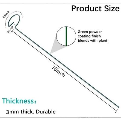 12pcs Pack Plant Support Stakes 40cm Wrought Iron Garden