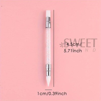 2pcs Double Head Silicone Nail Art Pen Carving Flower Sculpt