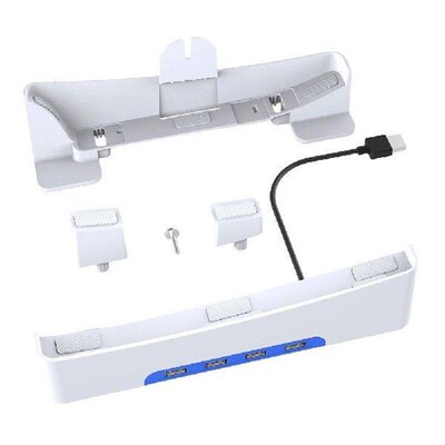 For PS5 Slim Base Stand Horizontal Holder with 4-Port