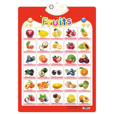 English Talking Poster Alphabet Numbers Fruits Animals