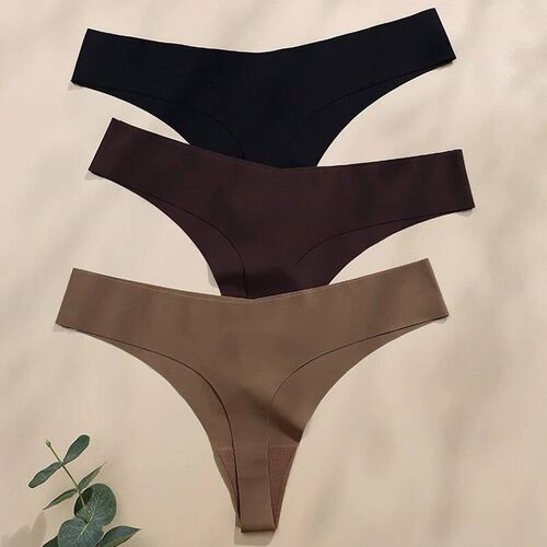Women Seamless Bra Set Sexy Thong Low Waist Panties Wire Fre