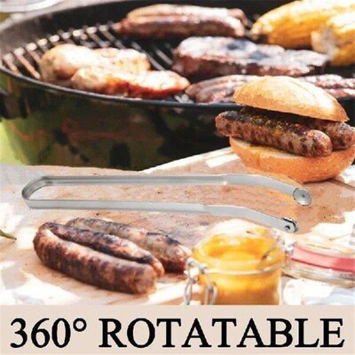 1PC New BBQ Sausage Turning Tongs Cooking Grill Tongs