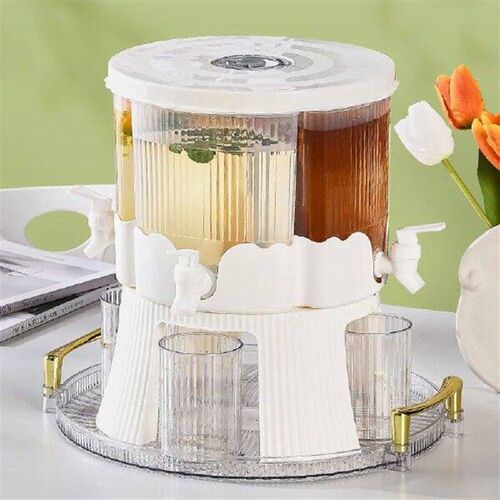 Household 4 Grid Beverage Dispenser Rotatable 6L Drink
