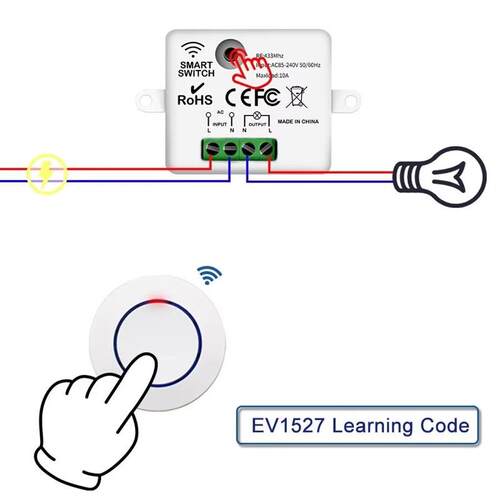 RF 433MHz Wireless Remote Control Light Switch 220V 110V 10A