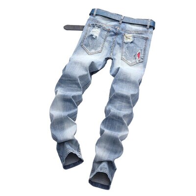 Supply Jeans Light lor Sretch Biker Pants Ripped Jeans rendy