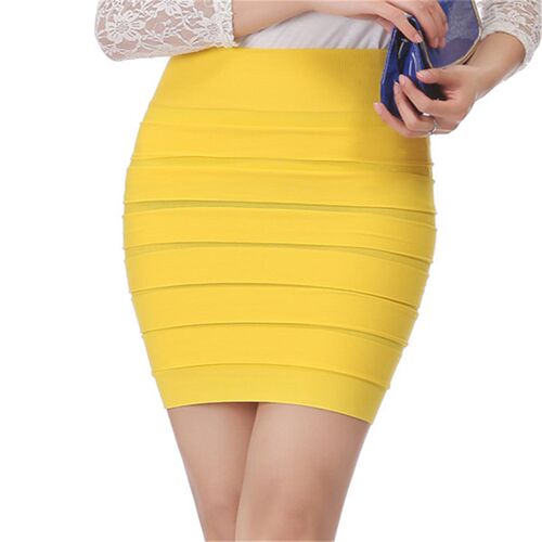 VISNXGI Package Hip Pencil Pleated Skirts Summer Women High