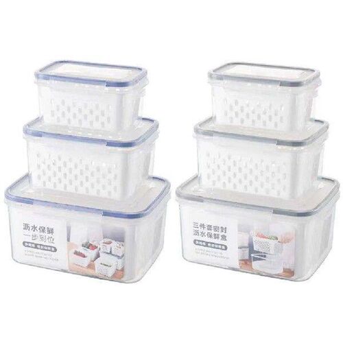 3 PCS Fruit Storage Containers with Lids Produce Saver