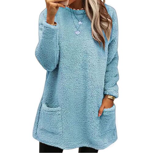 2025 Independent Station Temu Womens Long Sleeve Pocket Plu