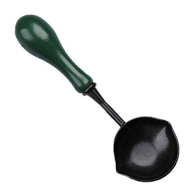 Frosting Sealing Wax Spoon with Wood Handle - Double Mouth