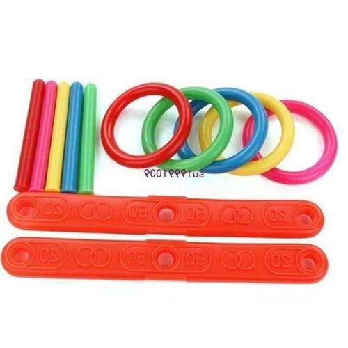 Hoop Ring Plastic Toss Quoits Garden Game Pool Kids Toy Outd