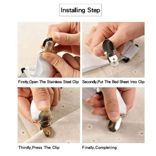 Bed Sheet Holder Mattress Clip Fasteners Cover Blankets Gri