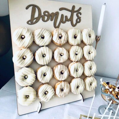 DIY Wooden Donut Wall Rustic Wedding Decoration Table Donut