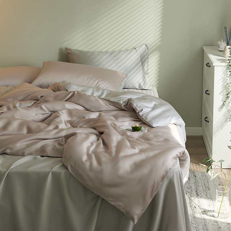 高端丝滑60支莱赛尔天丝四件套夏季轻奢冰丝床单被套宿舍三件套件