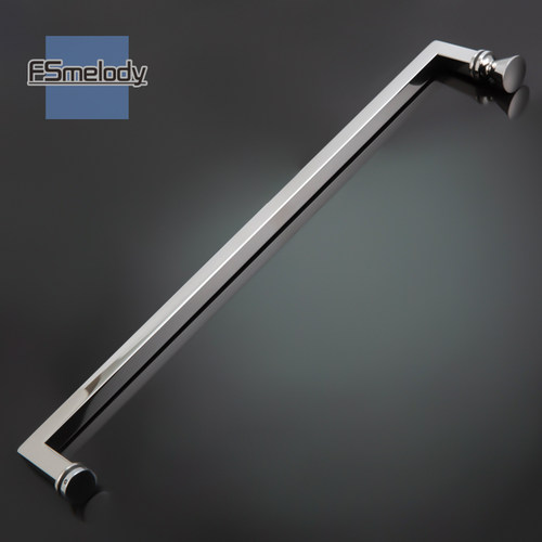 H007LR-D淋浴房隔断对开门拉手玻璃移门把手304不锈钢方管推拉门