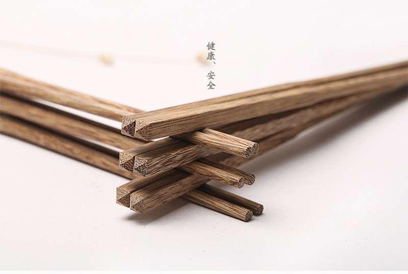 木颂鸡翅木中华筷天然红木方筷子无漆无蜡家用实木快子10双家庭装