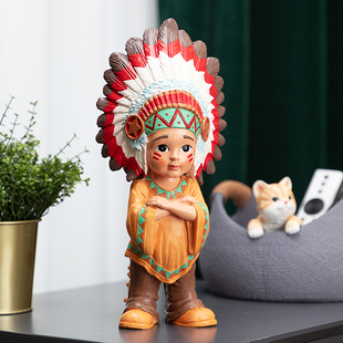 慧心巧聚男孩摆件创意家居酒柜民宿装饰品卧室儿童房个性桌面摆设