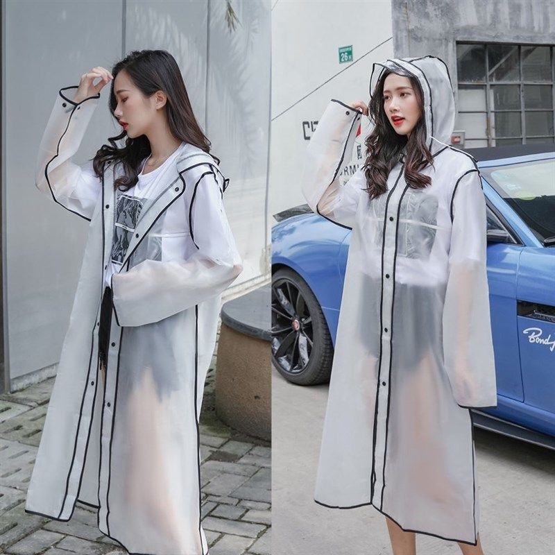 雨衣女时尚款外穿学生加厚徒步雨披成年人防暴雨全身男透明长款