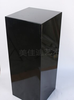 天然纯黑大理石雕塑摆件底座装饰品展台家居样板房酒店艺术品摆台