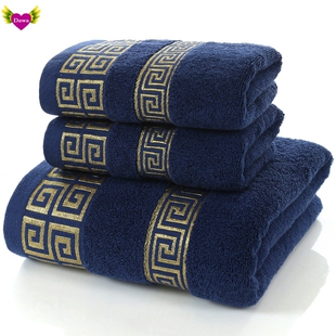 Set 纯棉浴巾面巾三件 Cotton Towel Towels Gift Face Bath Hand
