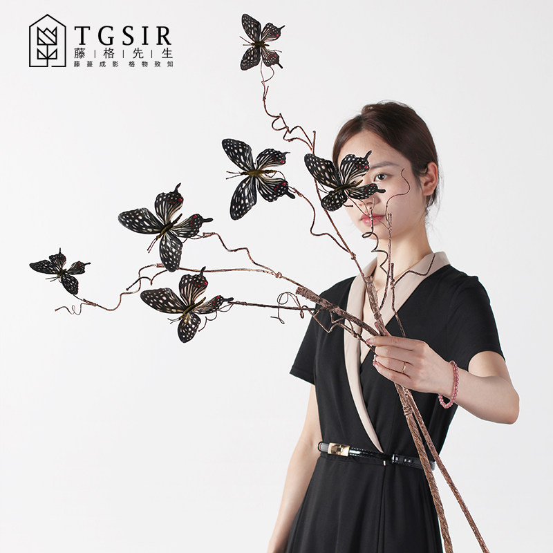 3d立体蝴蝶仿真花客厅电视柜枯树枝假花装饰摆件订婚礼布置插花,家居饰品,仿真花/假花,淘宝优惠券,粉丝福利购,淘宝优惠卷