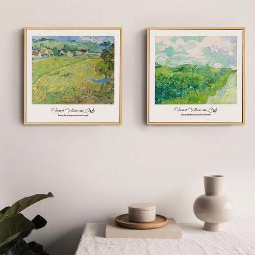 世界名画梵高莫奈客厅沙发背景墙挂画卧室床头民宿装饰画饭厅壁画