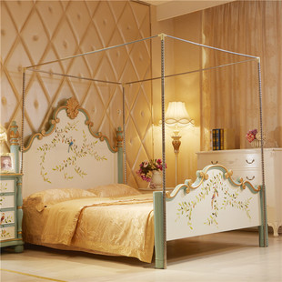 蚊帐三开门支架配件加粗厚蚊帐杆子1.5 2.2m床 1.8m床蚊帐支架1.8