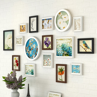 洗照片做成小相框画框挂墙定制装 饰创意相册墙免打孔画框 裱装