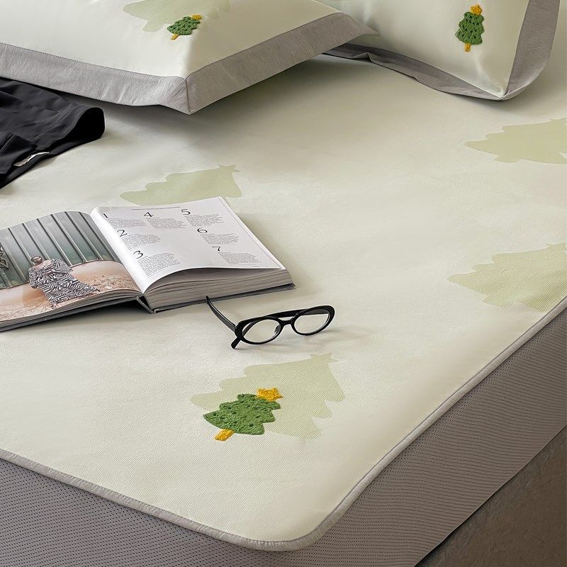 类毛巾绣~韩系设计师丨900D超细高精密冰藤冰丝凉席三件款席子,床上用品,冰丝席,淘宝优惠券,粉丝福利购,淘宝优惠卷