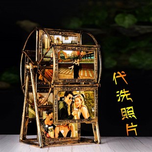 创意旋转风车摩天轮相框儿童相册摆台照片摆件玻璃相框架5寸寸