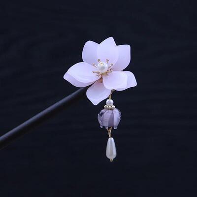 Chinese Hanfu Hair Sticks Forks Girls Flower Pendant Hairpin