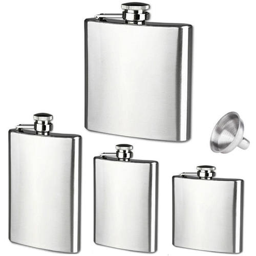 Stainless Steel Hip Liquor Whiskey Alcohol Bottle Flask Cap