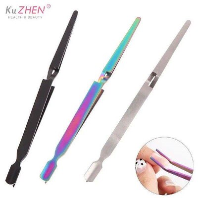 1PCS Stainless Steel  Nail Shaping Tweezers Rainbow For UV