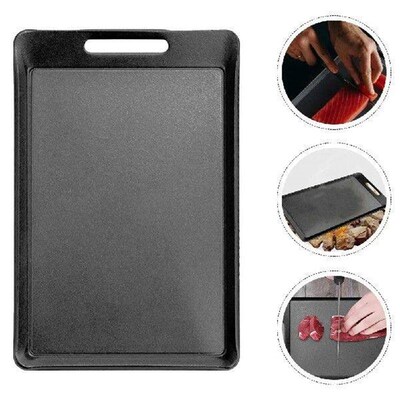1pc Barbecue Pan Iron Barbecue Plate Barbecue Tray Stovetop