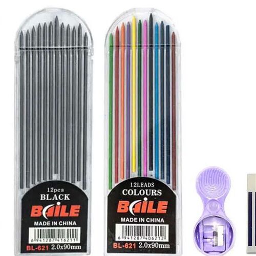 2.0mm Mechanical Pencil Set 2B Automatic Pencils with Color/